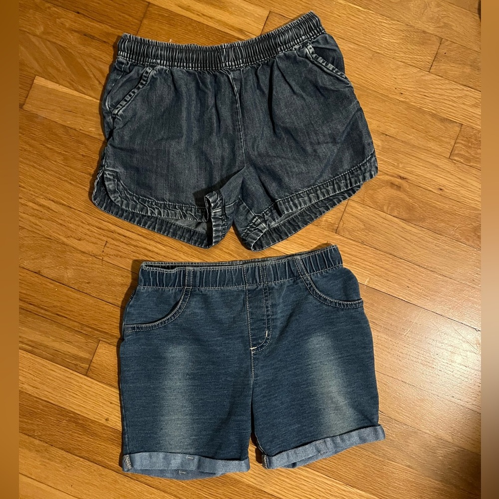 2 pairs girls ‘denim’ shorts